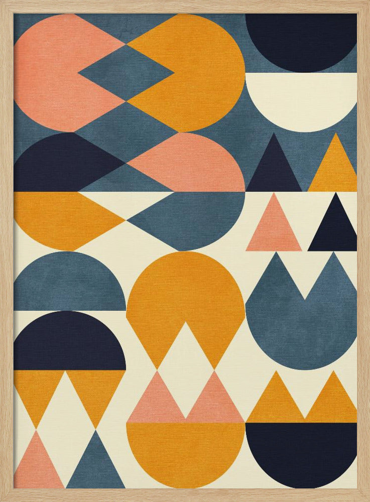Rainbow Plus Shapes  Blue Mustard6 | Poster
