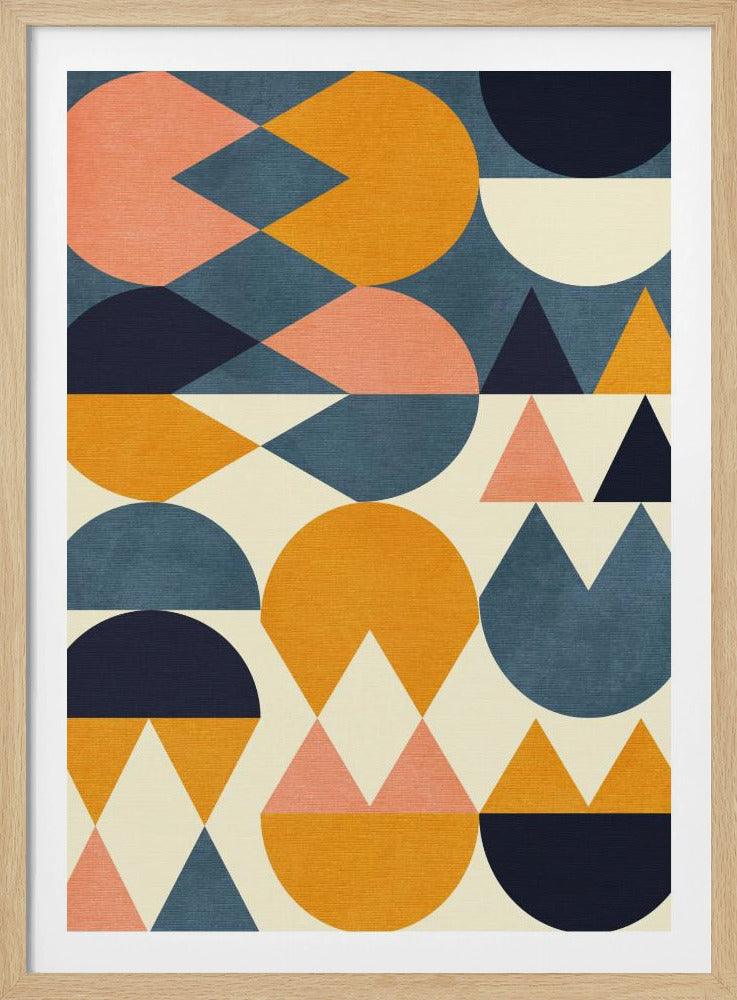 Rainbow Plus Shapes  Blue Mustard6 | Poster