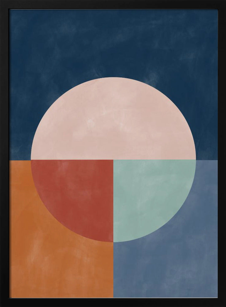 Geometric Abstraction With A Large Pastel Circle | Poster