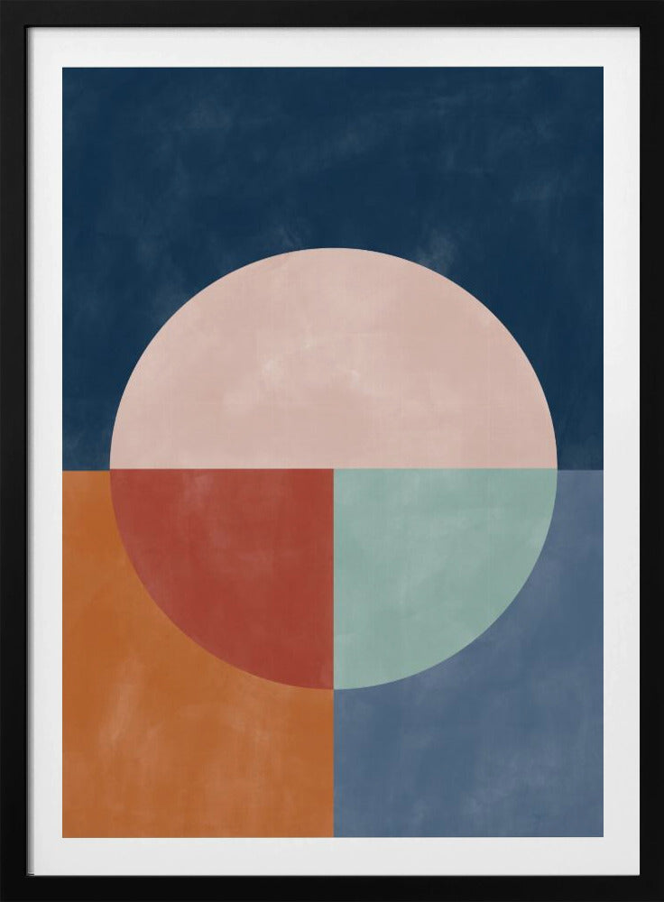 Geometric Abstraction With A Large Pastel Circle | Poster
