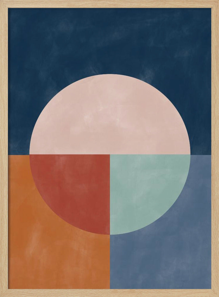 Geometric Abstraction With A Large Pastel Circle | Poster