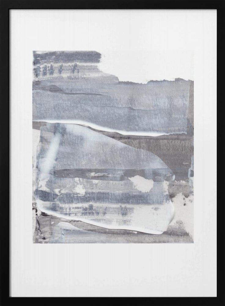 Gray and White Brushstrokes | Poster