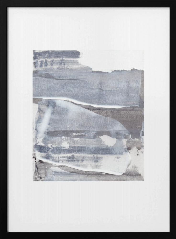 Gray and White Brushstrokes | Poster