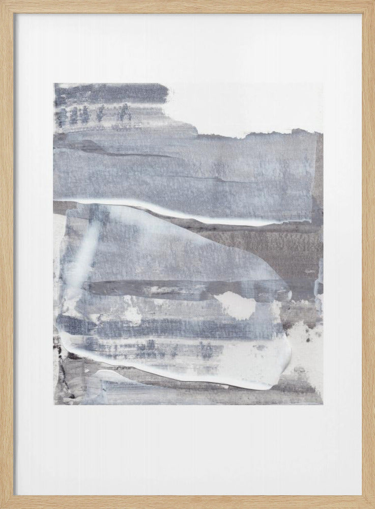 Gray and White Brushstrokes | Poster