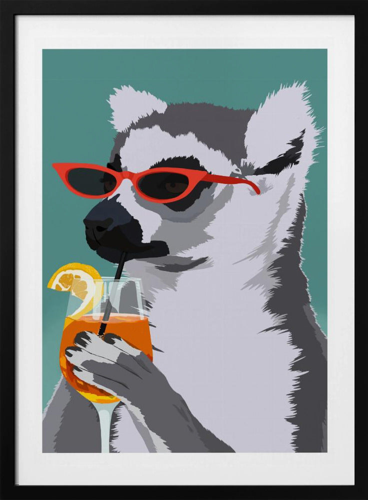 Jugdy Lemur with Drink | Poster