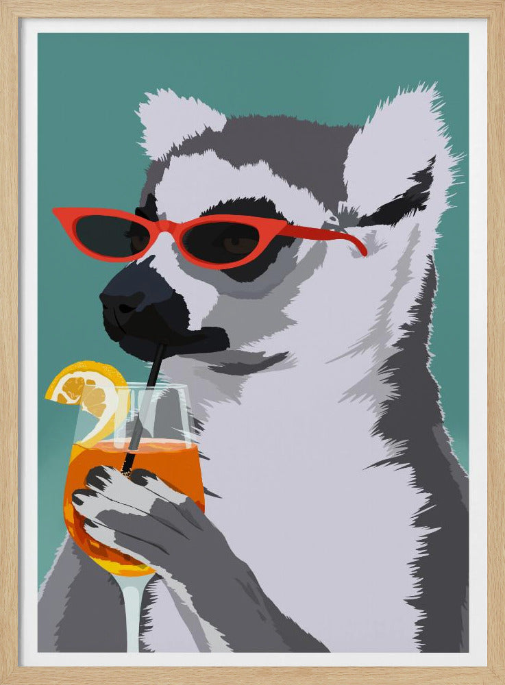 Jugdy Lemur with Drink | Poster