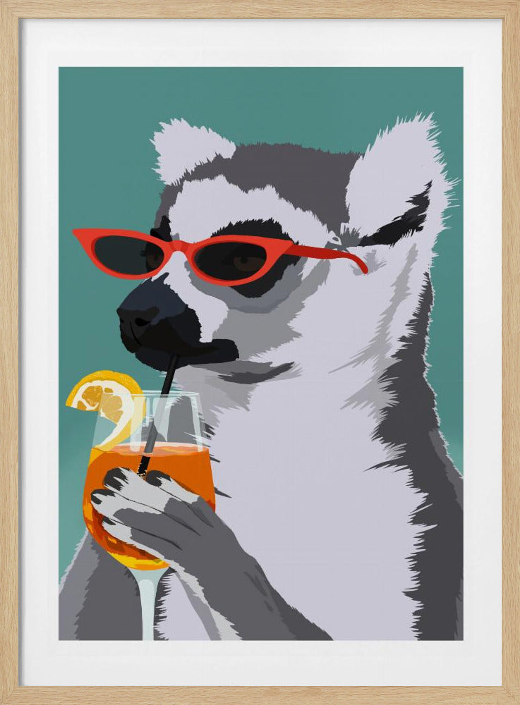 Jugdy Lemur with Drink | Poster