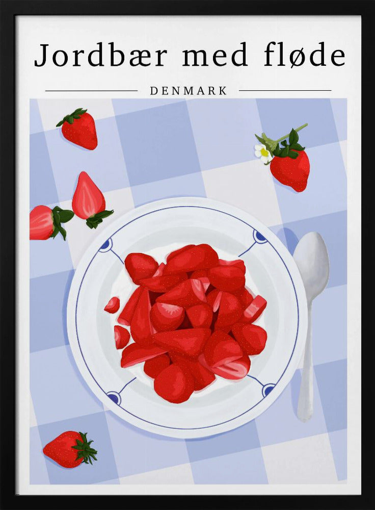 Strawberry with cream - Denmark | Poster