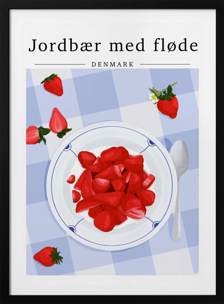 Strawberry with cream - Denmark | Poster