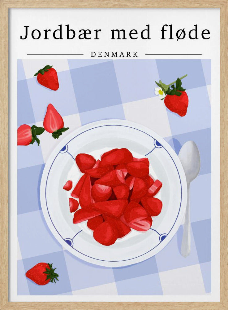 Strawberry with cream - Denmark | Poster