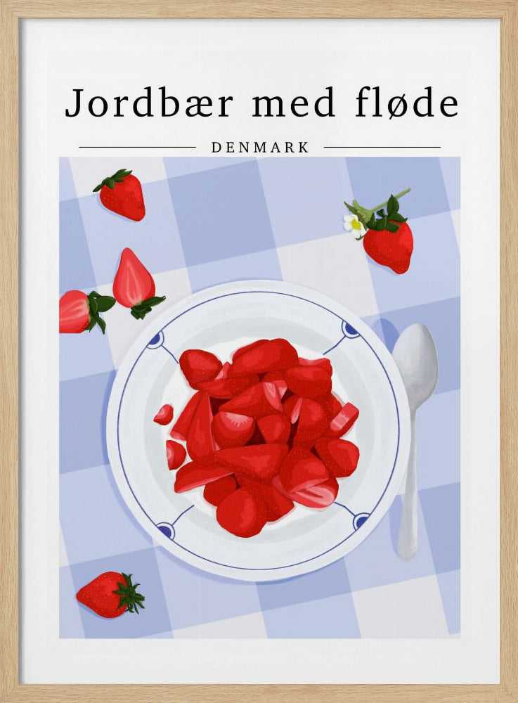 Strawberry with cream - Denmark | Poster