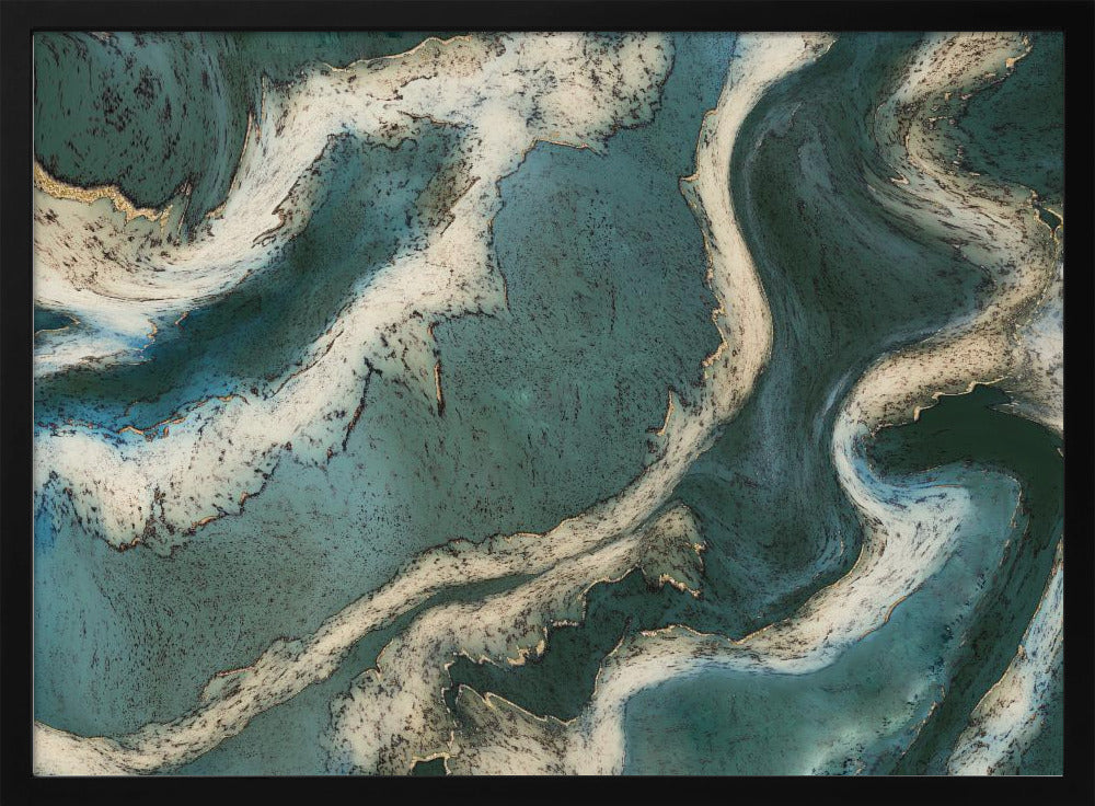 Alcohol Ink Green Gold | Poster