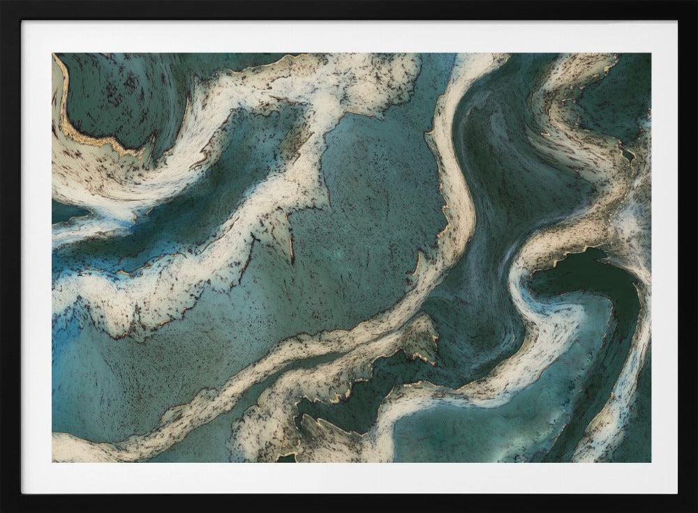 Alcohol Ink Green Gold | Poster