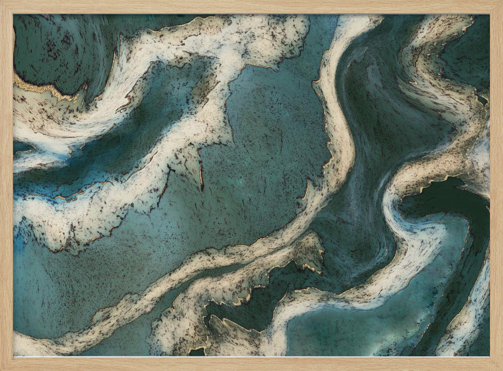 Alcohol Ink Green Gold | Poster