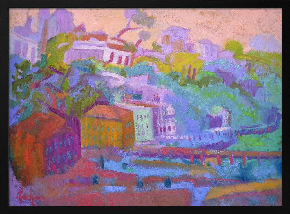 Colorful Hillside Scene | Poster