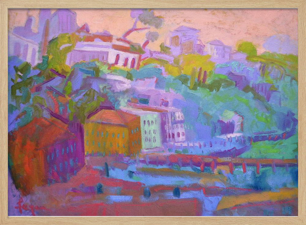 Colorful Hillside Scene | Poster