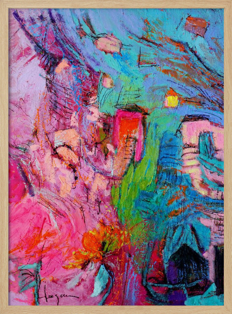 My Pink Cottage in the Garden | Poster