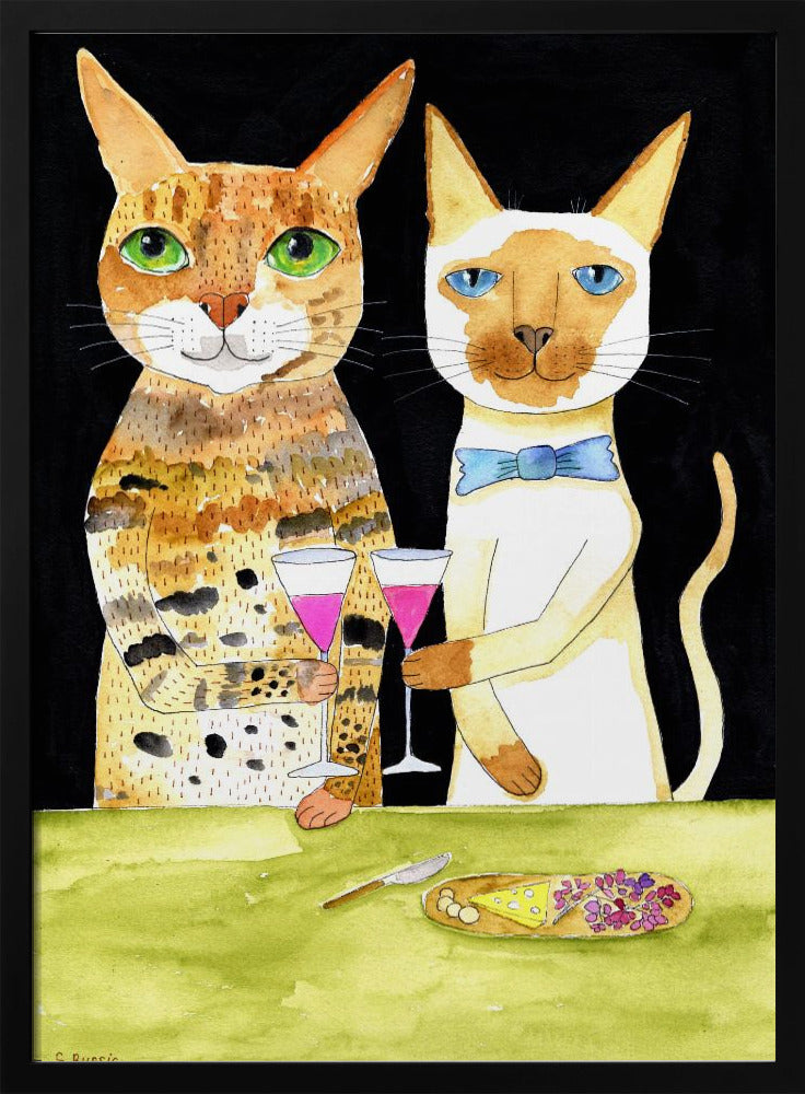 Cats Drinking Best Friends | Poster