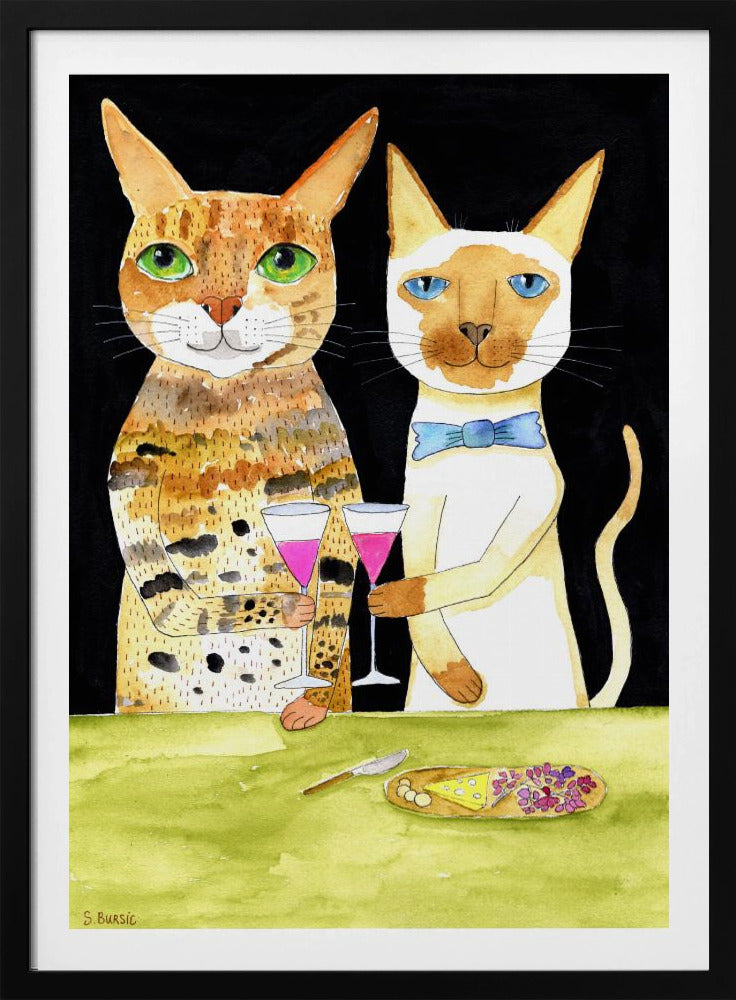 Cats Drinking Best Friends | Poster