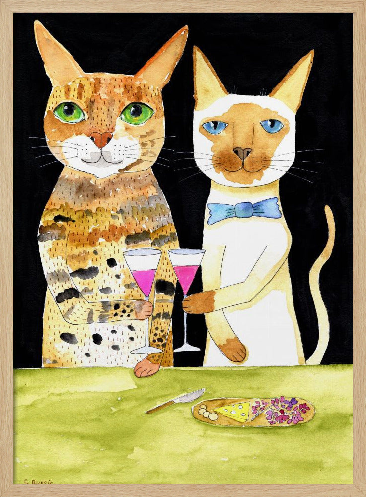 Cats Drinking Best Friends | Poster