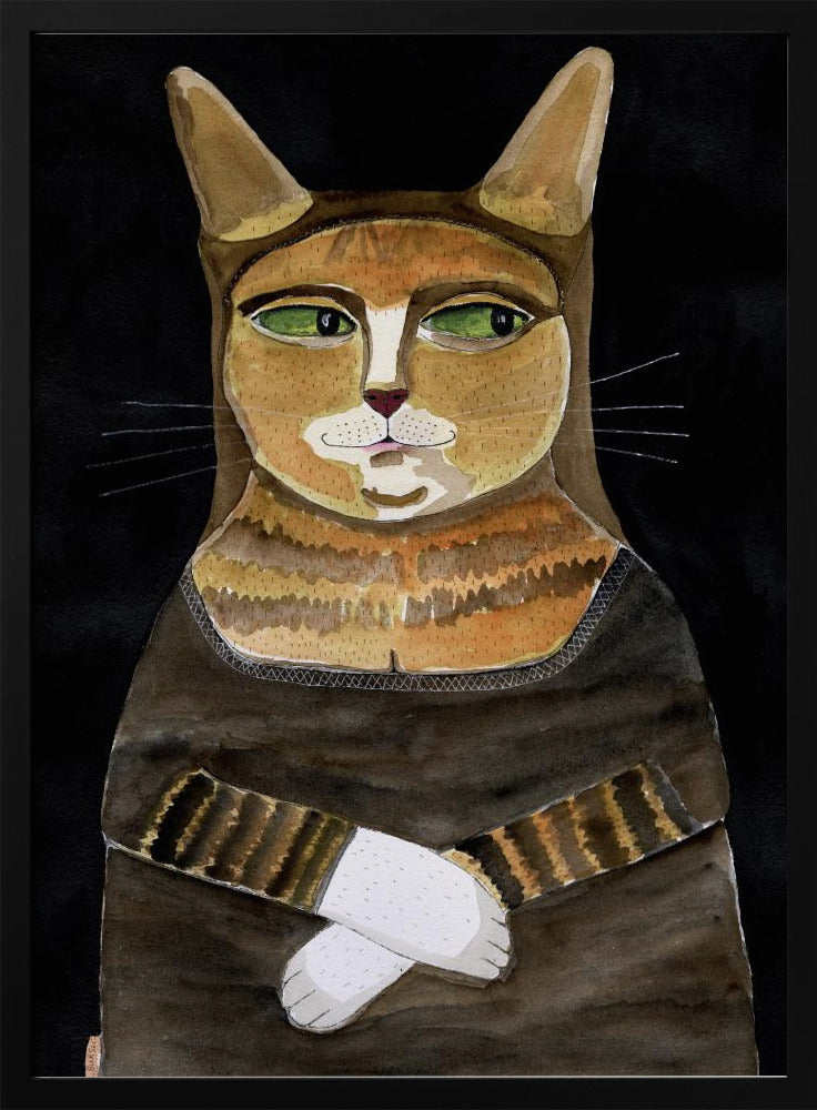 Mona Lisa Cat Funny Cat Humour Ginger Orange Cat | Poster