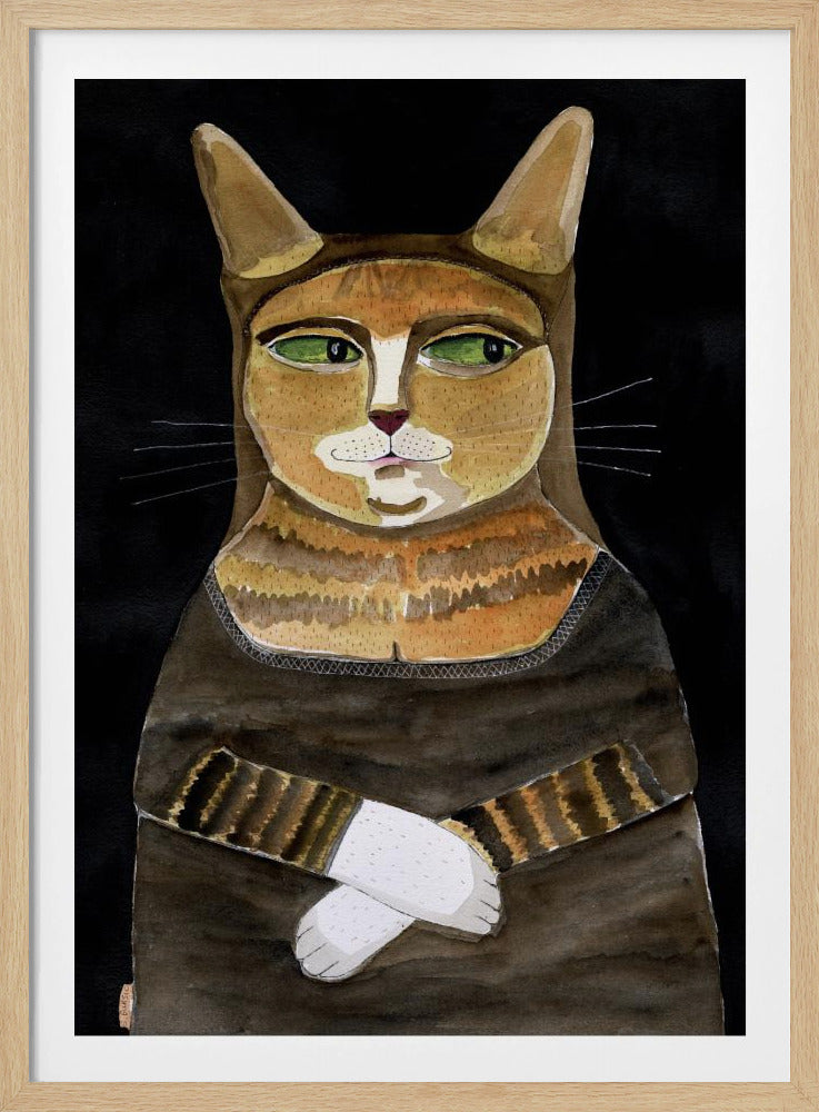 Mona Lisa Cat Funny Cat Humour Ginger Orange Cat | Poster