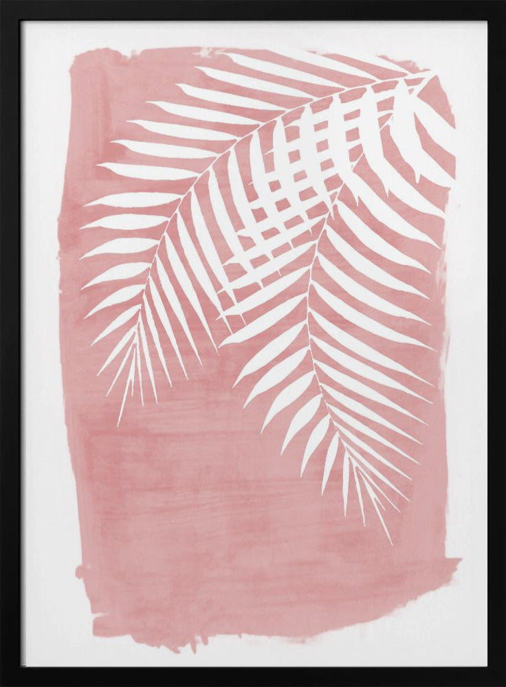 Pink Palm Leaves Foliage Silhouette | Poster