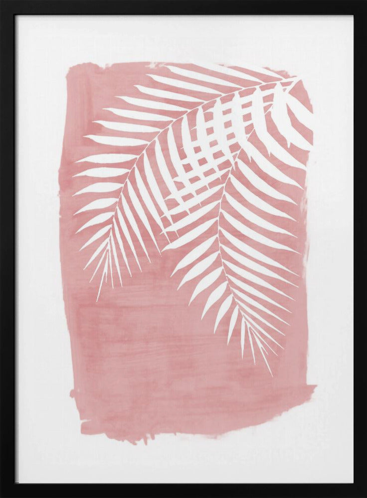 Pink Palm Leaves Foliage Silhouette | Poster