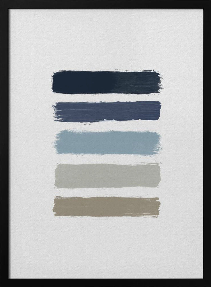 Blue & Taupe Stripes | Poster