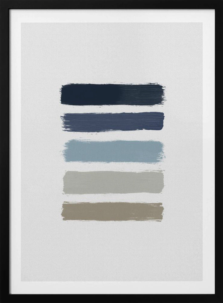 Blue & Taupe Stripes | Poster