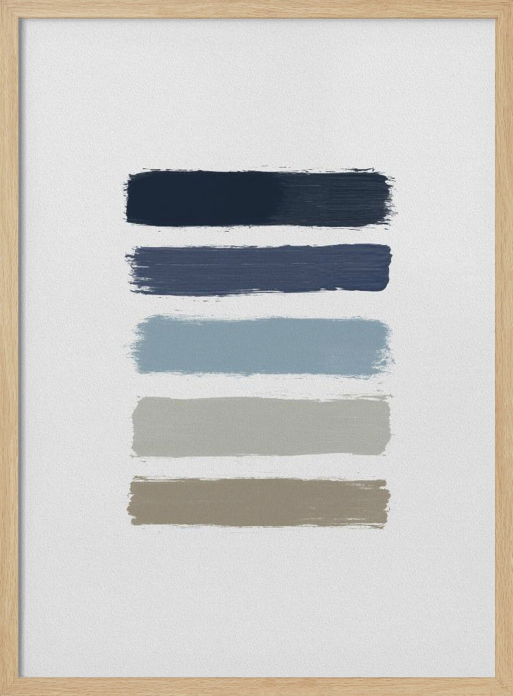 Blue & Taupe Stripes | Poster
