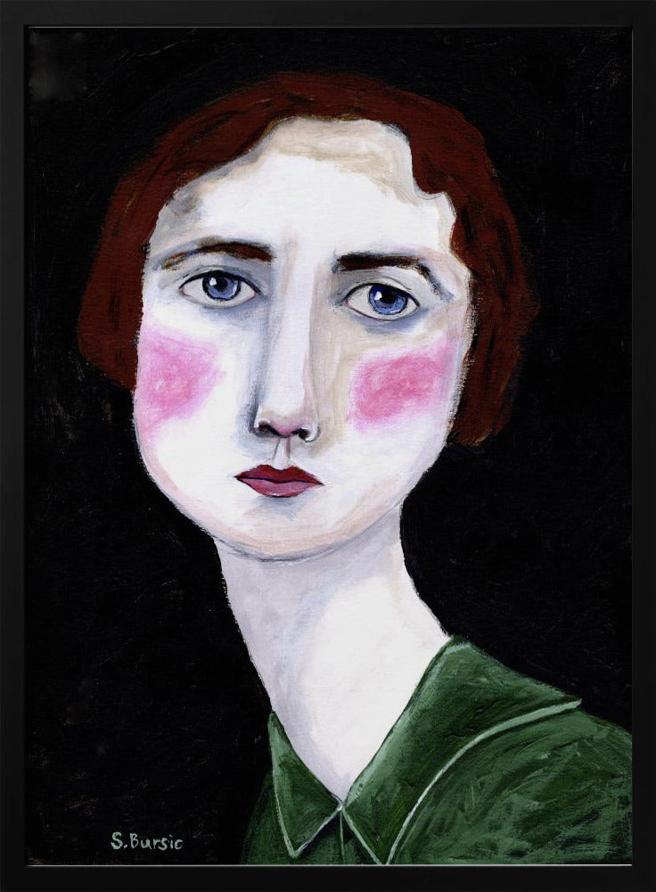 Vintage Woman with pink cheeks | Poster