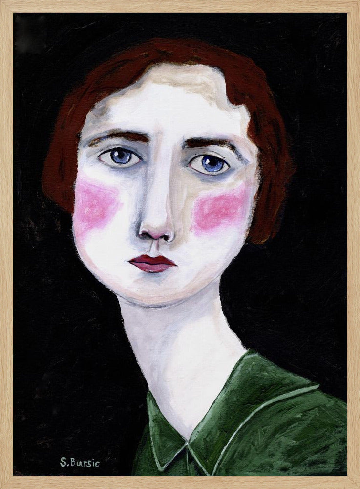 Vintage Woman with pink cheeks | Poster