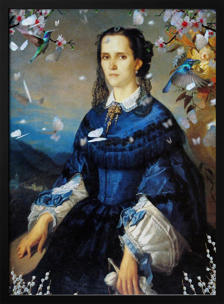 Lady Blue Hummingbird Blooms | Poster