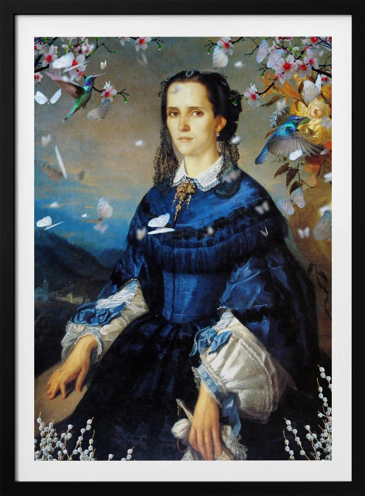 Lady Blue Hummingbird Blooms | Poster