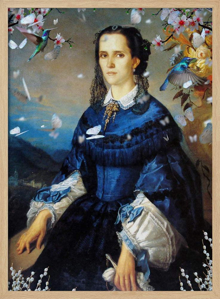 Lady Blue Hummingbird Blooms | Poster