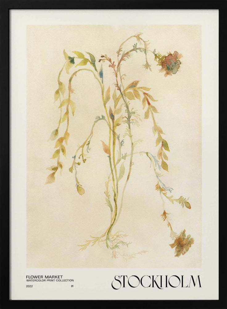 Watercolor print collection. Flower market - Stockholm | Poster