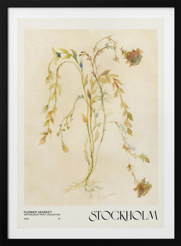 Watercolor print collection. Flower market - Stockholm | Poster