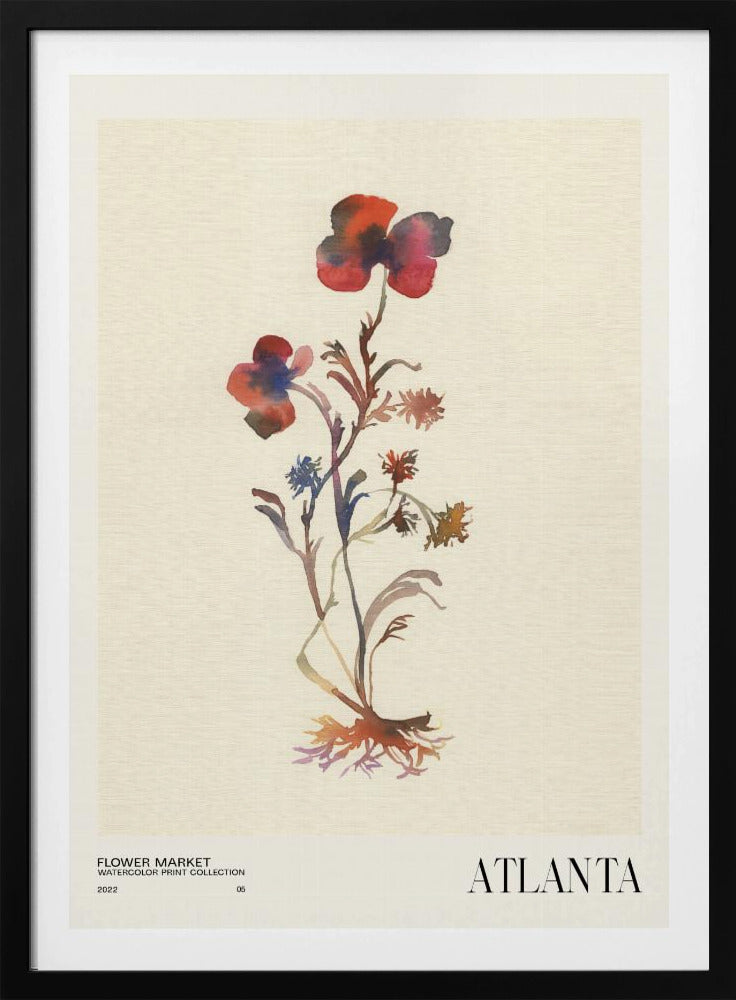 Watercolor print collection. Flower market - Atlanta | Poster