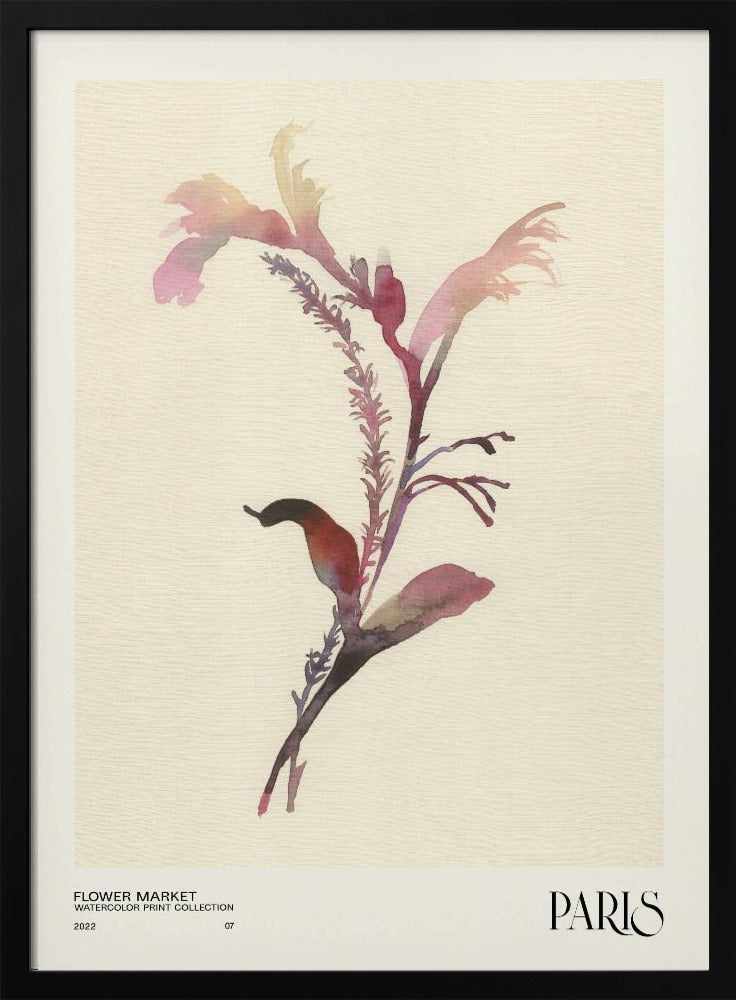 Watercolor print collection. Flower market - Paris | Poster