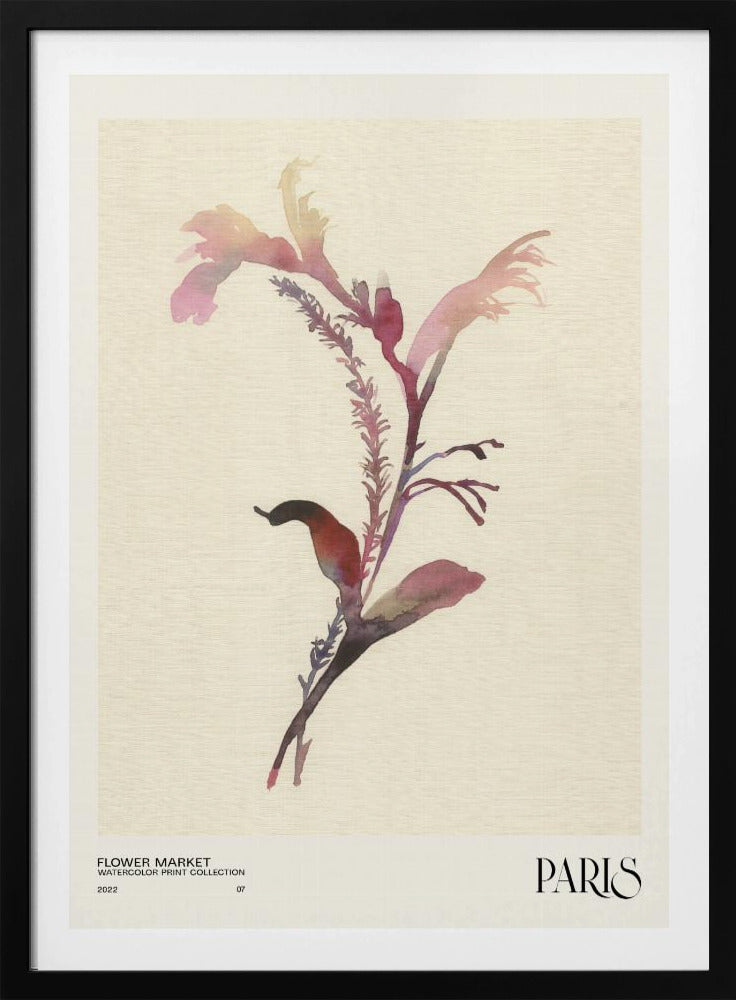 Watercolor print collection. Flower market - Paris | Poster