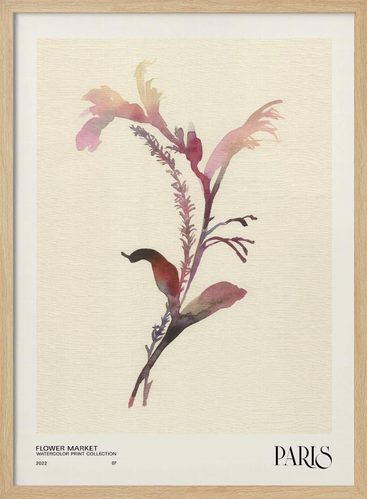 Watercolor print collection. Flower market - Paris | Poster