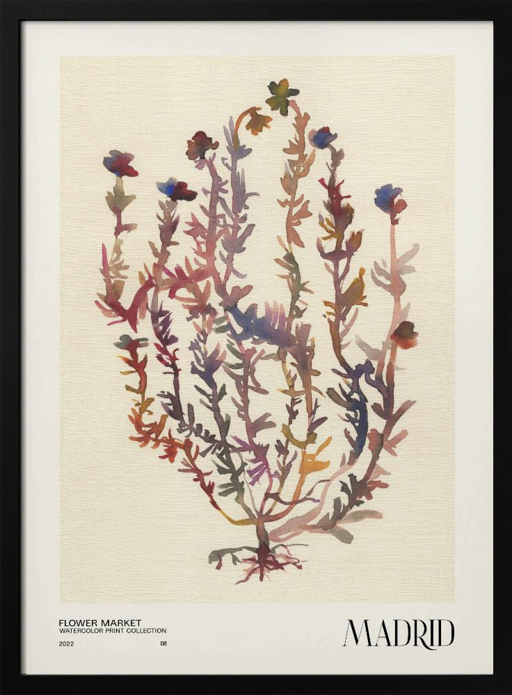 Watercolor print collection. Flower market - Madrid | Poster