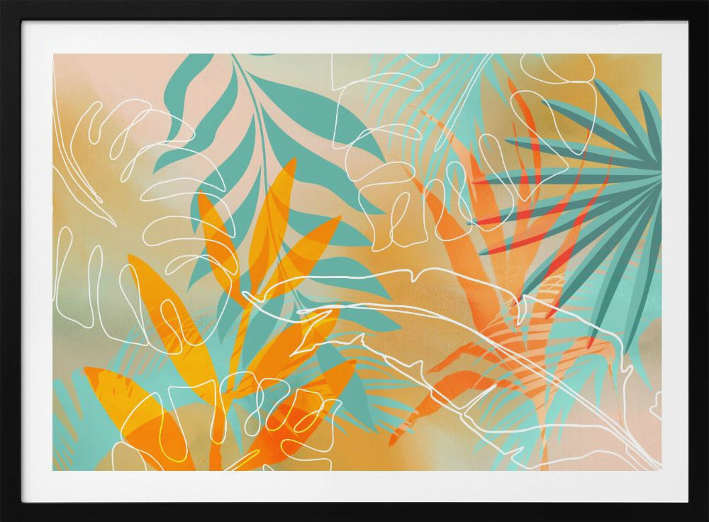 Tropical Summer Orange Turquoise | Poster