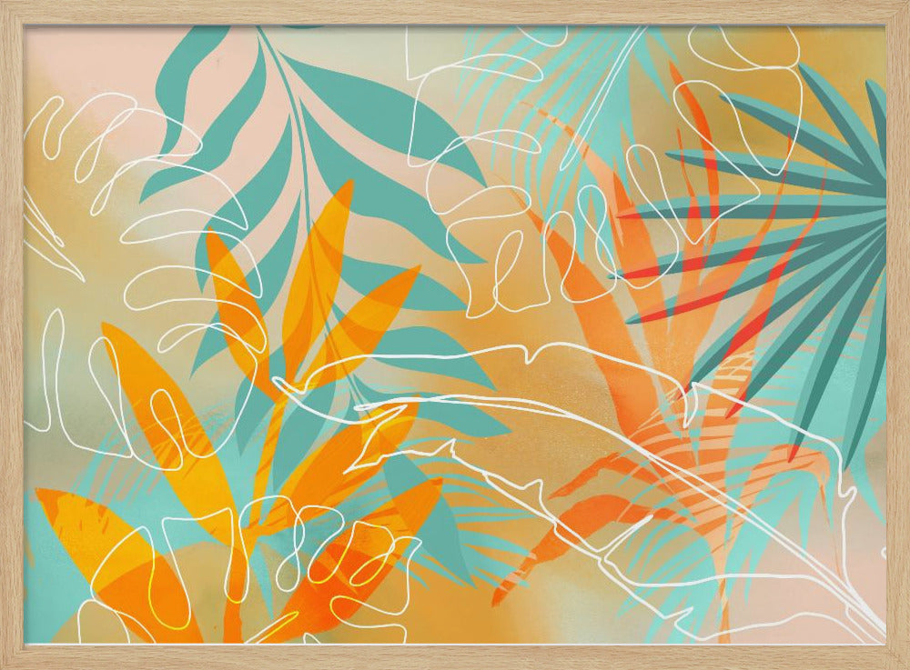 Tropical Summer Orange Turquoise | Poster
