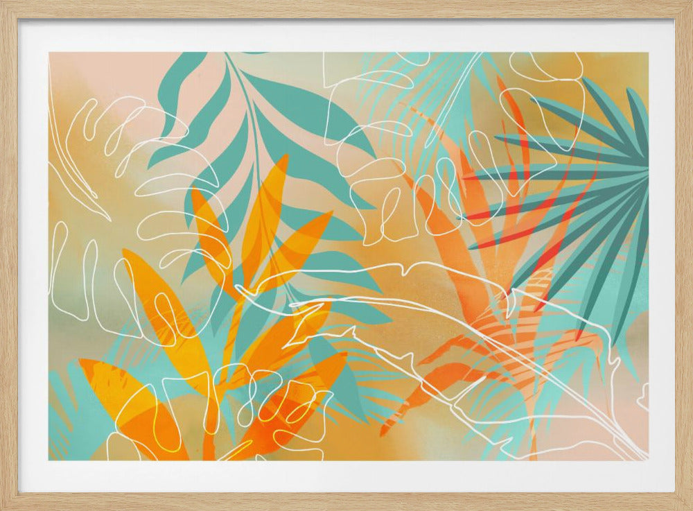Tropical Summer Orange Turquoise | Poster