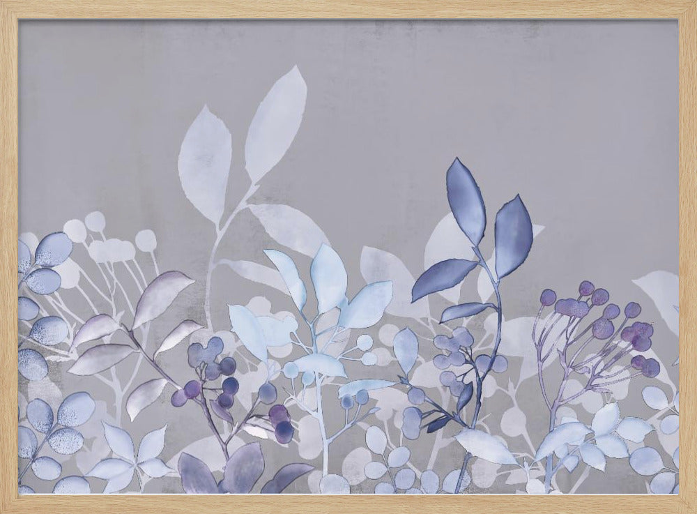 Watercolor Pastel Garden Blue | Poster