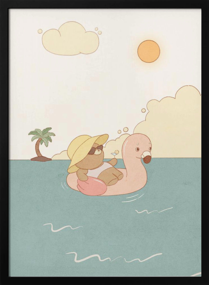 Bear On Summer Beach | Poster