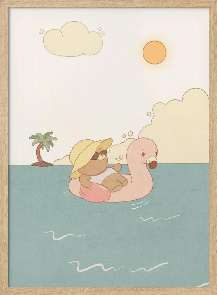 Bear On Summer Beach | Poster