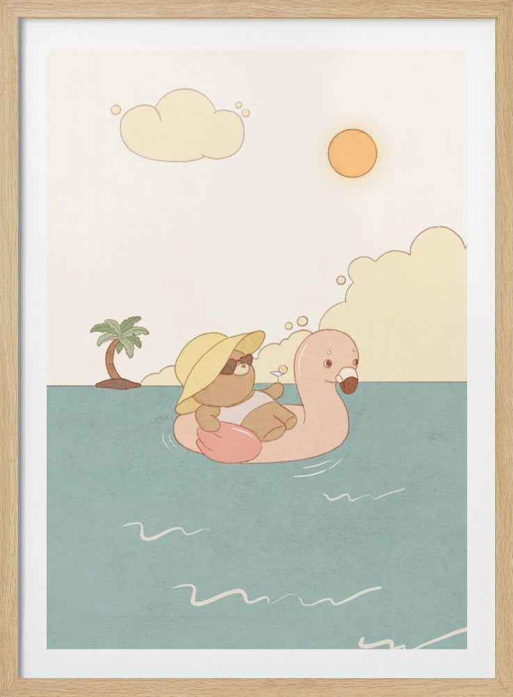 Bear On Summer Beach | Poster